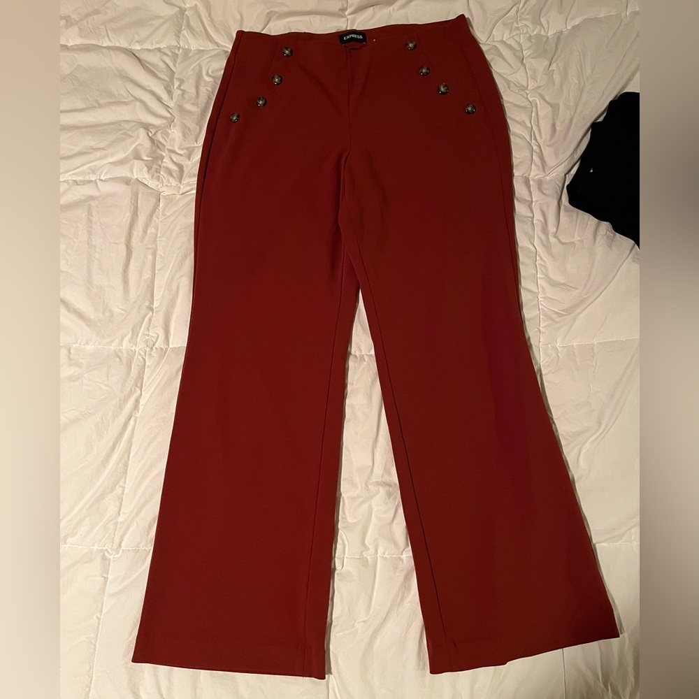 Wide leg high waisted dress pants